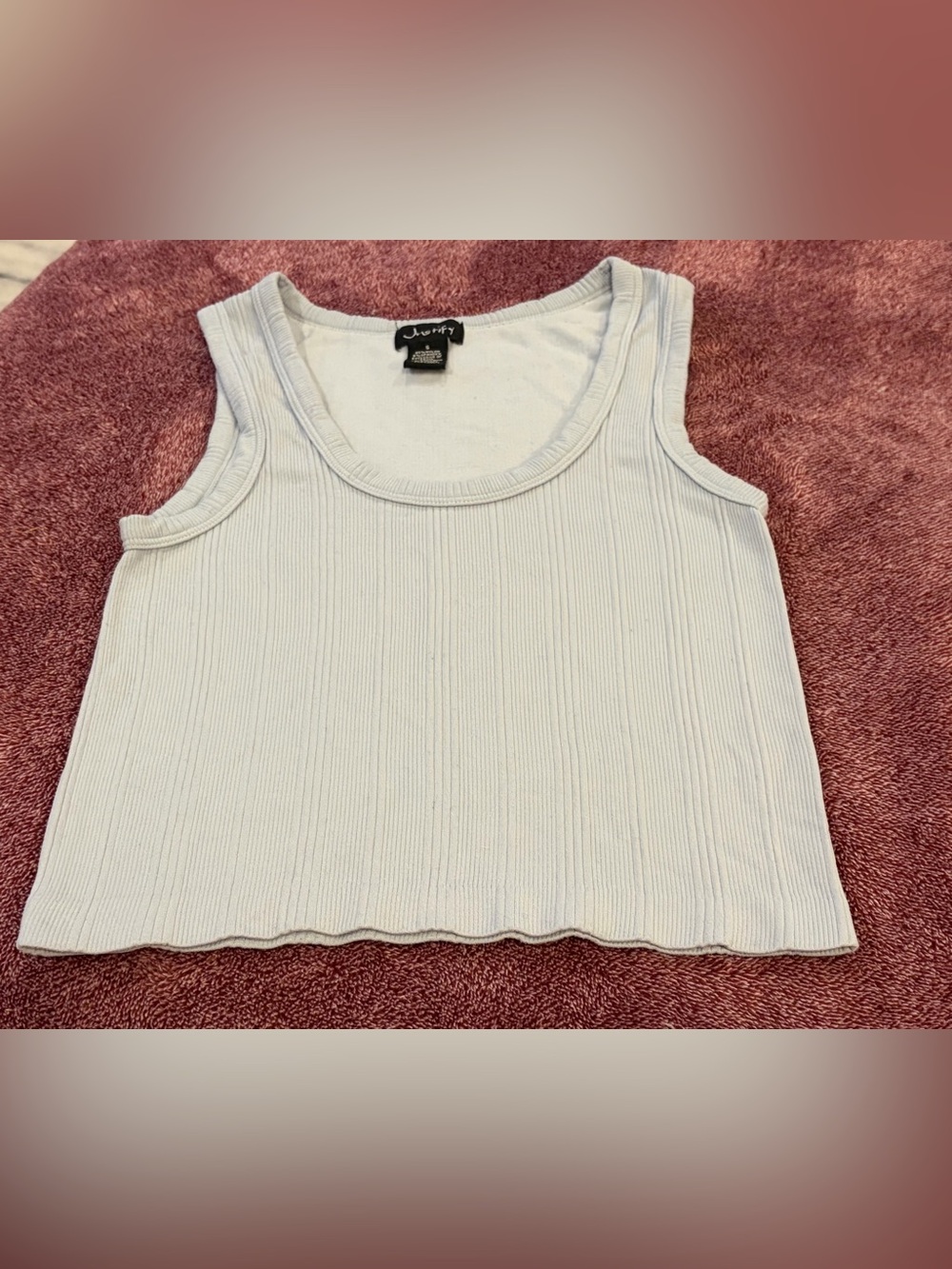 Justify Light Blue Ribbed Tank Top - Small